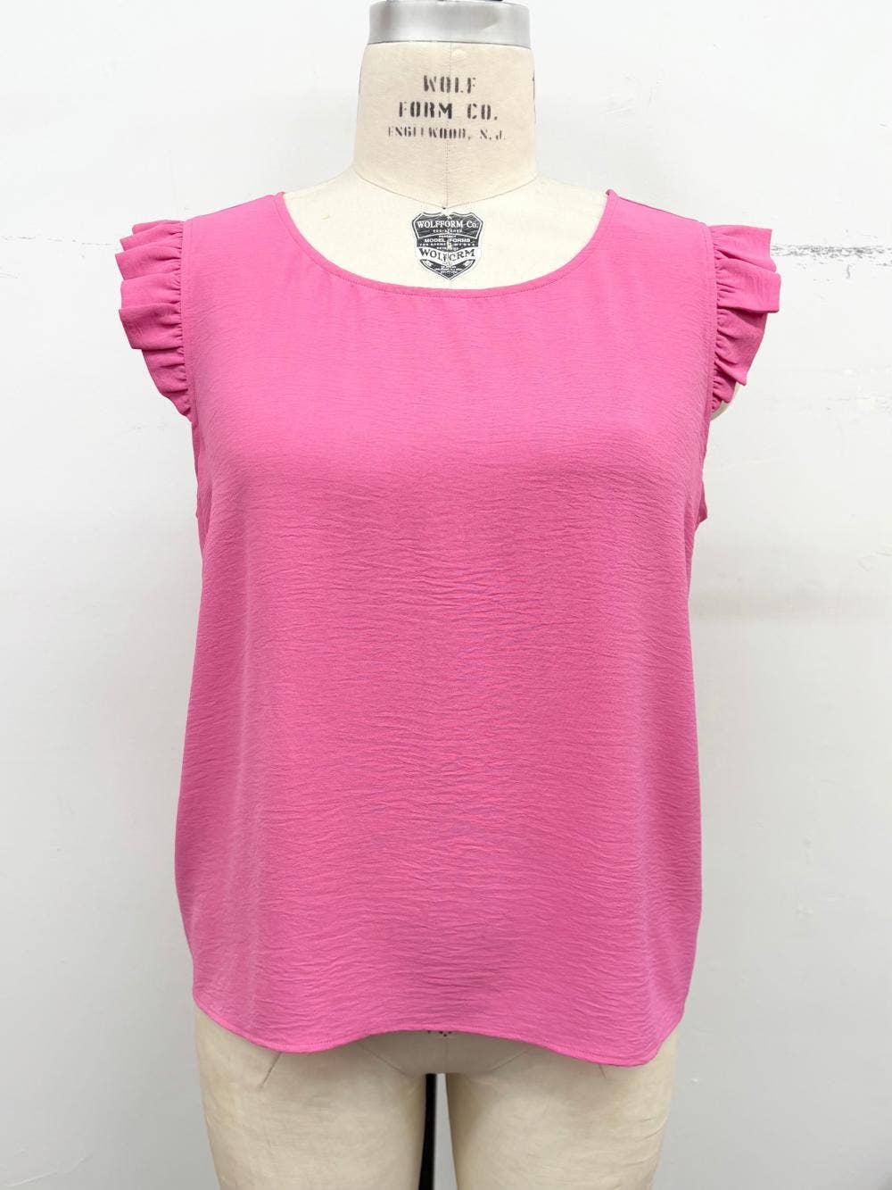 Curvy Ruffle Cap Sleeve Blouse