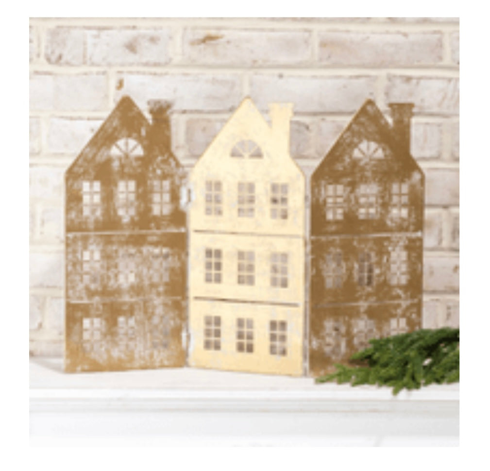16" TRIFOLD GOLD METAL HOUSE
