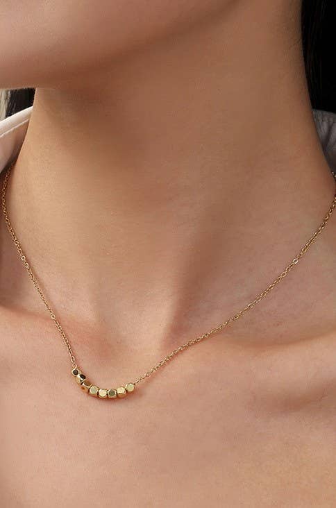 TITANIUM  STEEL NON-TARNISH CLASSIC CUBE NECKLACE