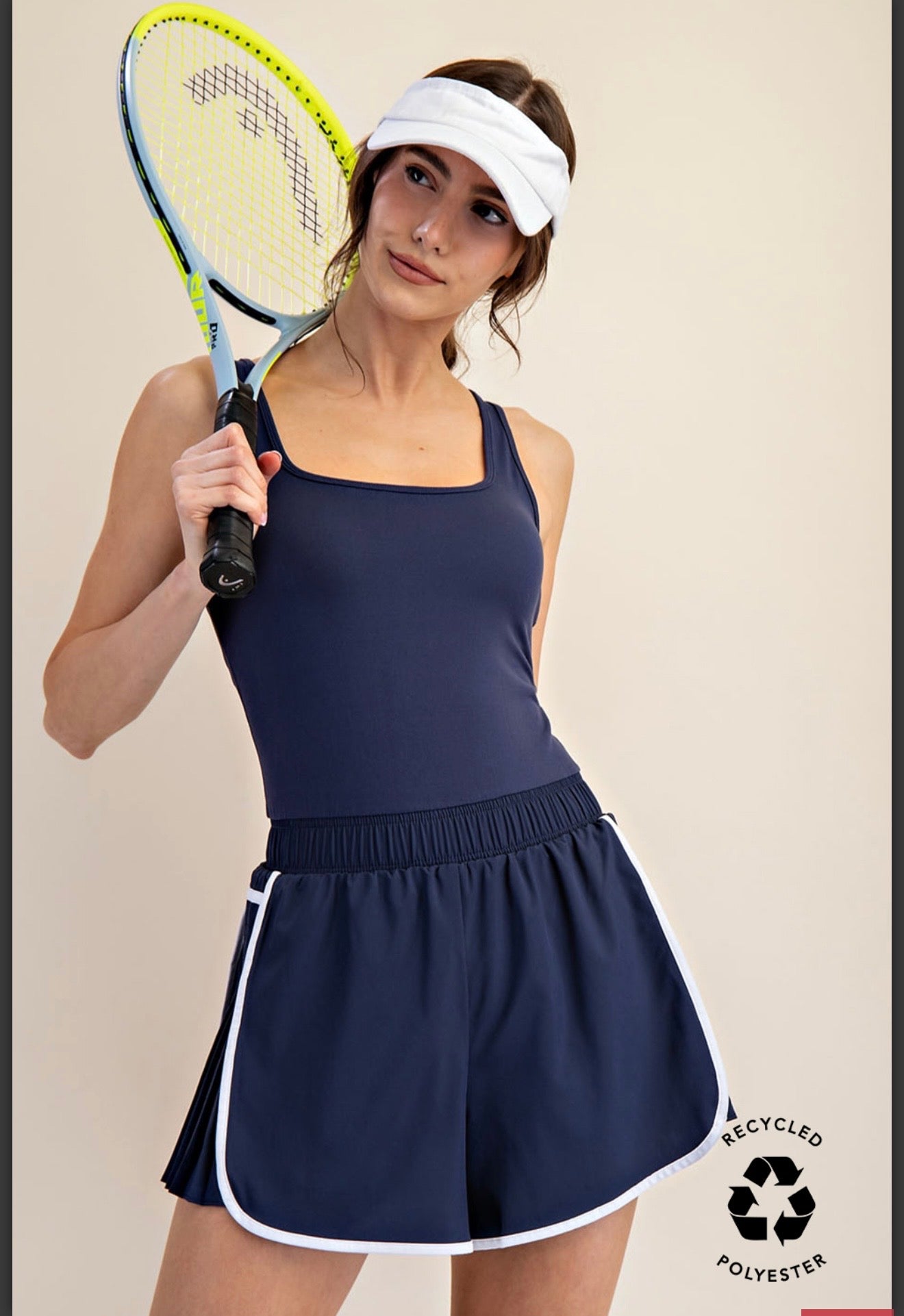 Pleated Skort One-piece set