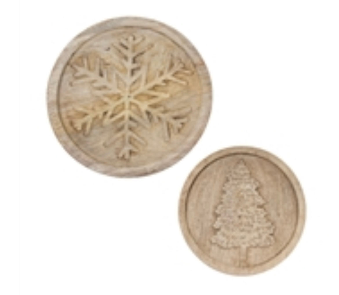 Wooden Snowflake Trivet 10"