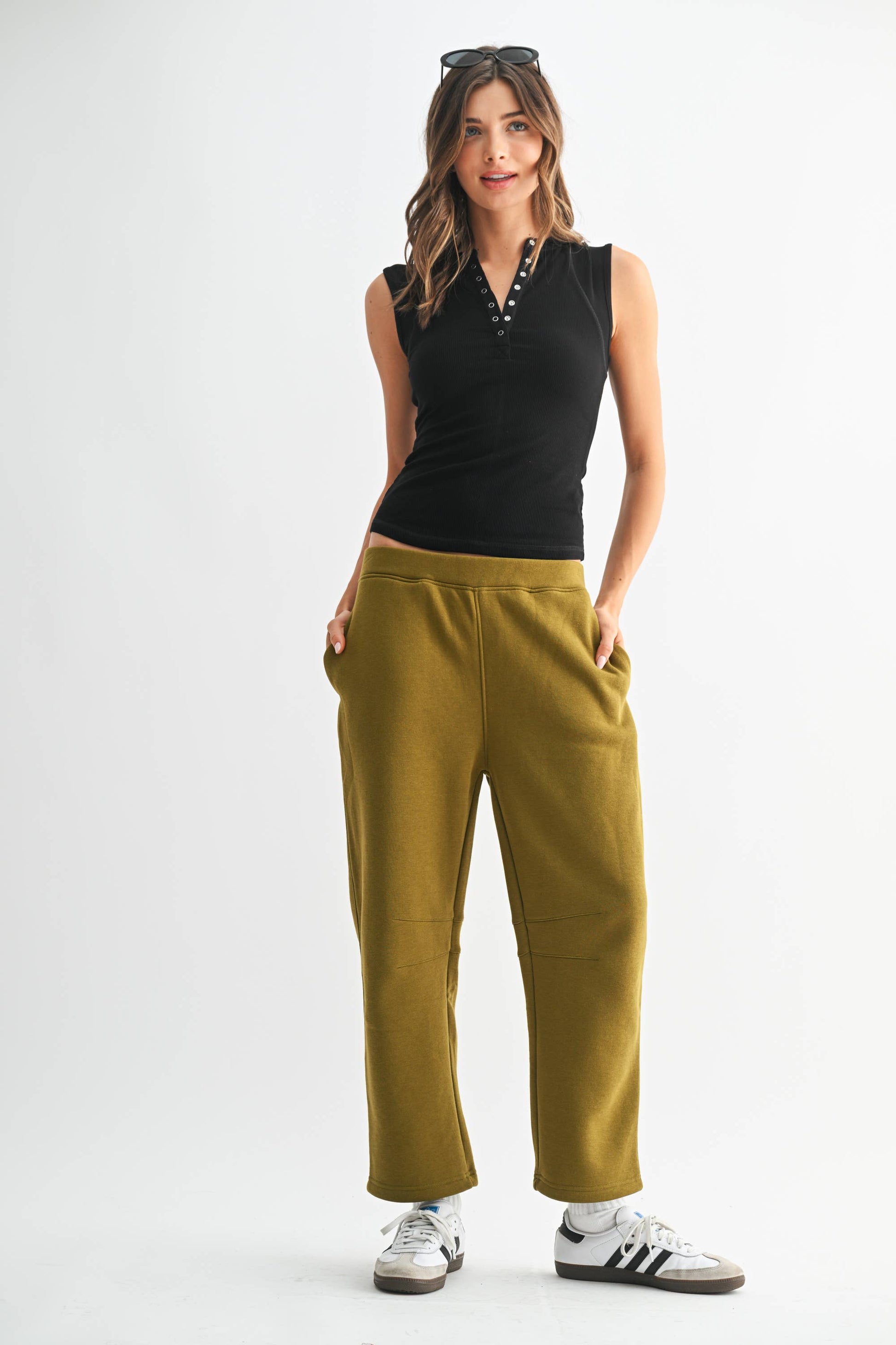 Essential Micro-Ribbed Henley Tank Top