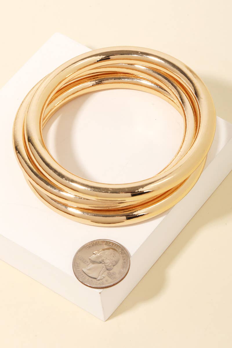 Metallic Triple Bangle Bracelet