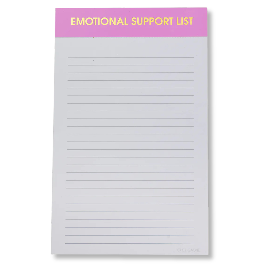 Emotional Support List - Lined Notepad, To Do List