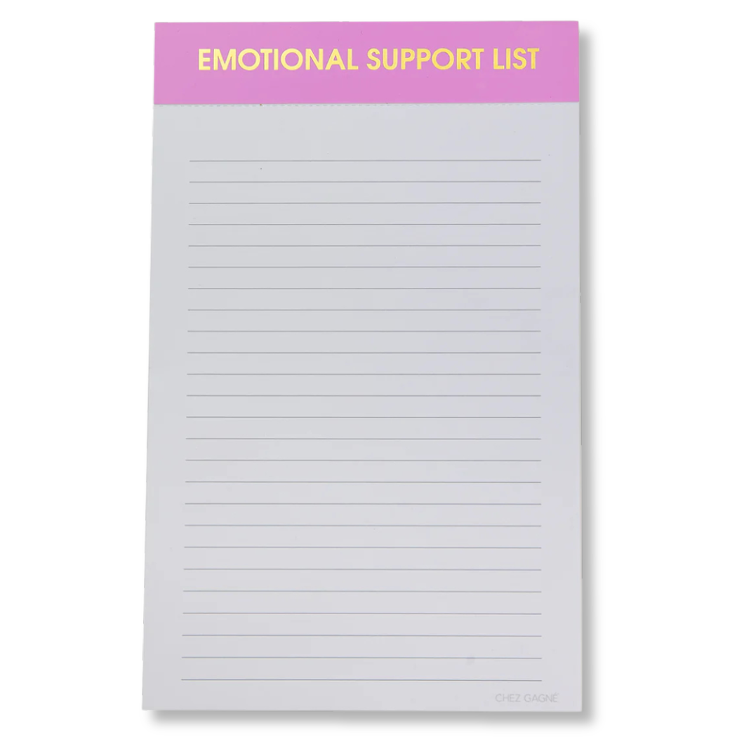 Emotional Support List - Lined Notepad, To Do List