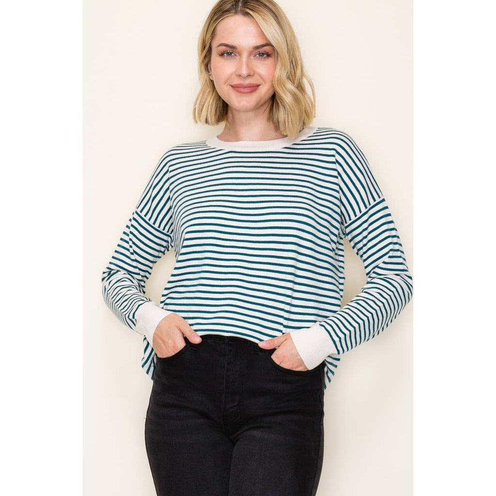 STRIPED EVERYDAY PULLOVER SWEATER