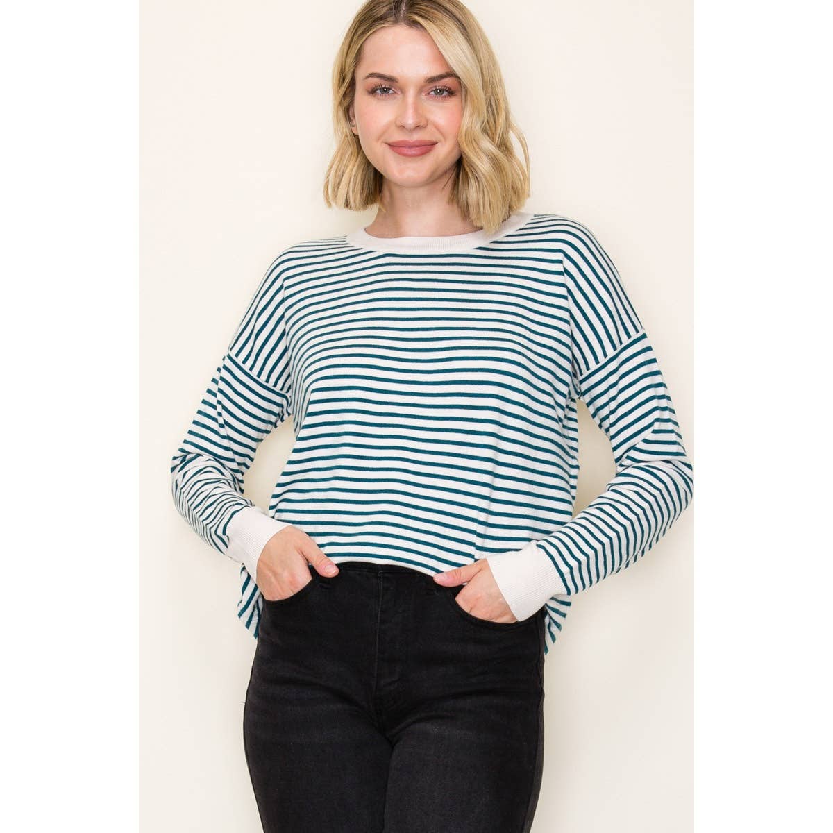 STRIPED EVERYDAY PULLOVER SWEATER