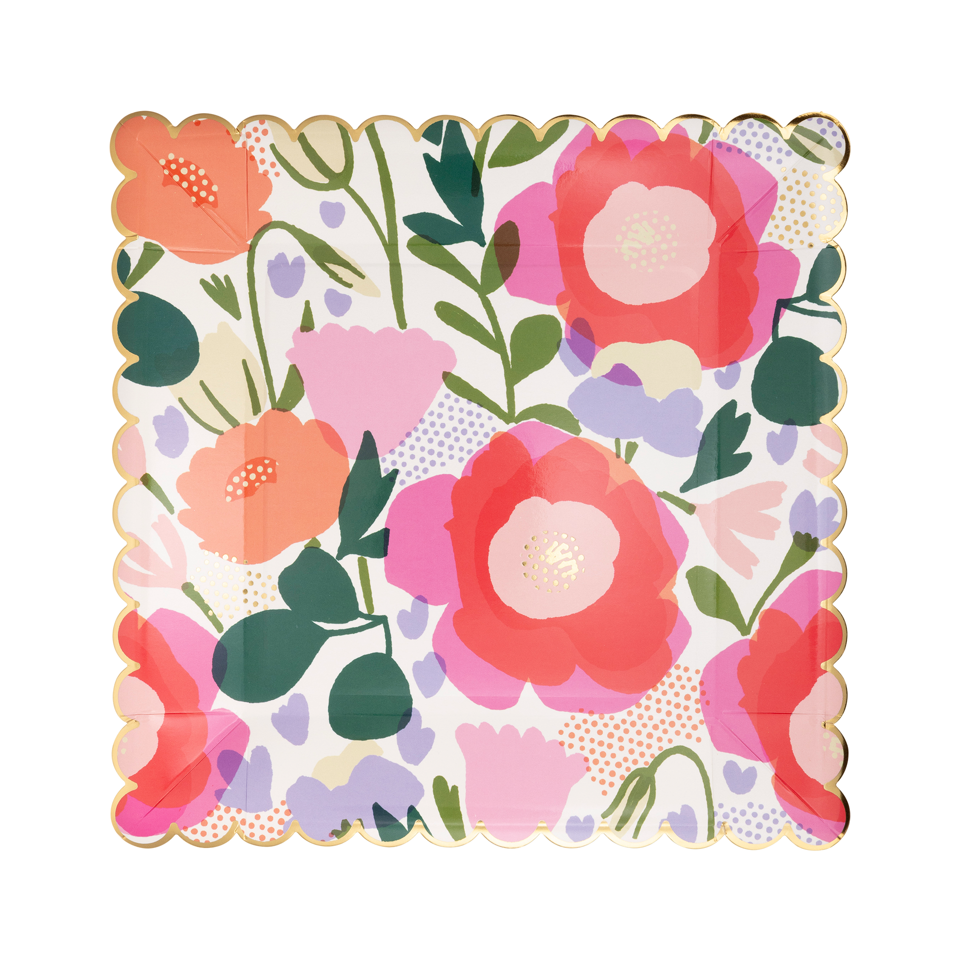9" Floral Scalloped Paper Plate