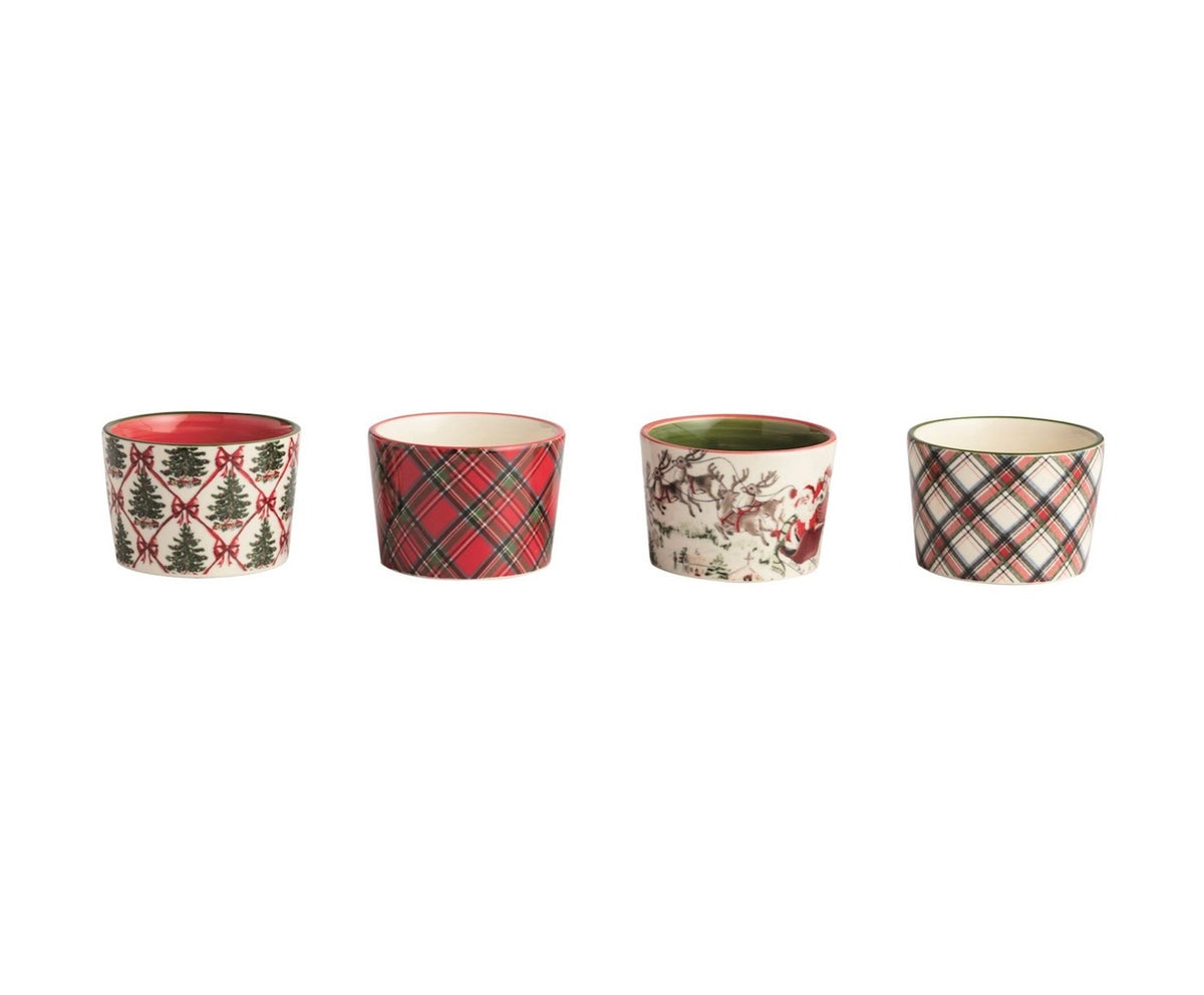 Tartan Plaid Christmas Tidbit Bowls