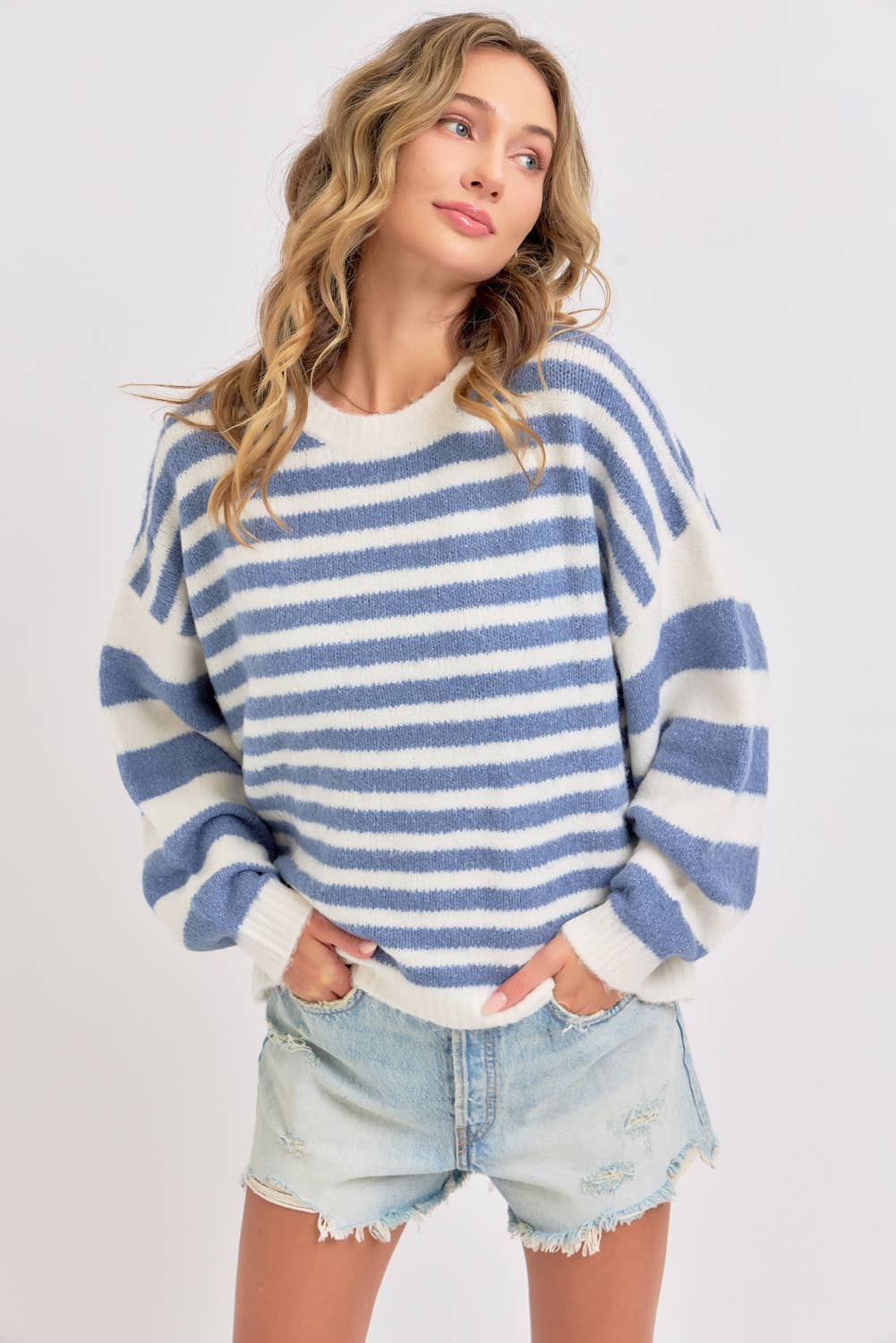 SOFT COZY EVERYDAY STRIPED KNIT SWEATER