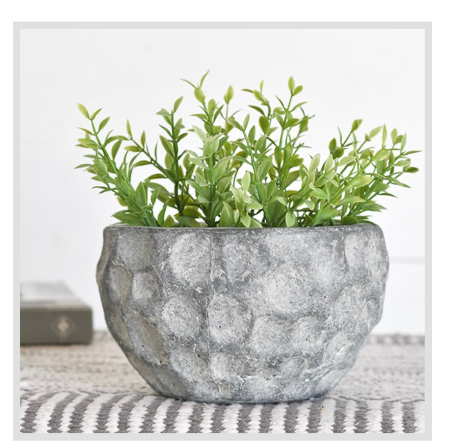 4" GREY TEXTURED PLANTER