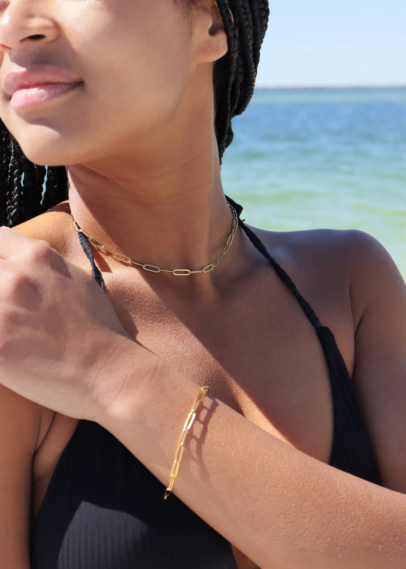 18K Gold Paperclip Chain Necklace: 20+02" / 4mm