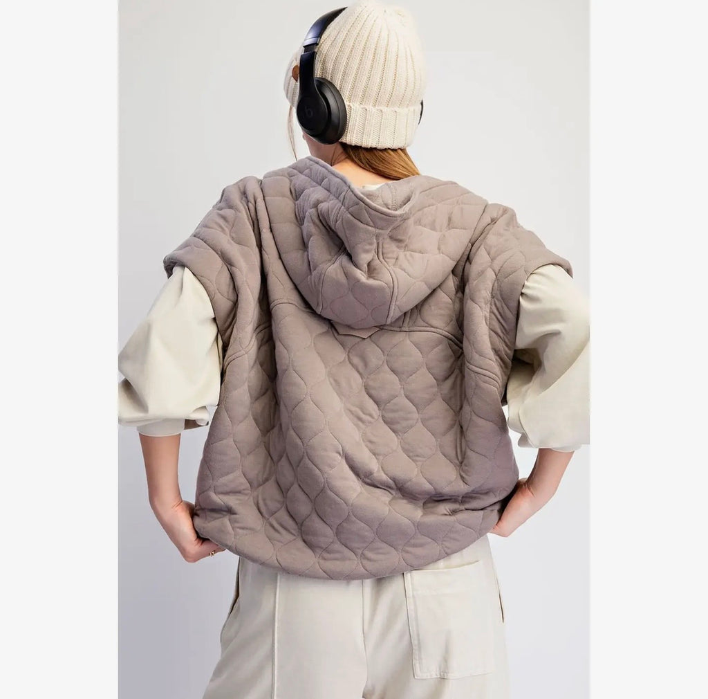 Quilted Cinch Hoodie Vest