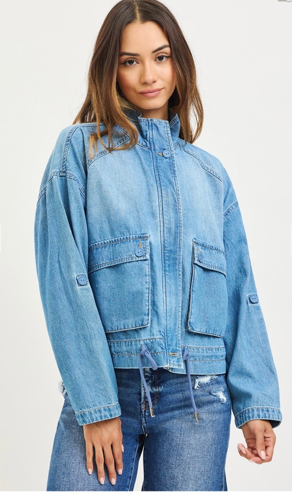 Risen Drawstring Denim Jacket