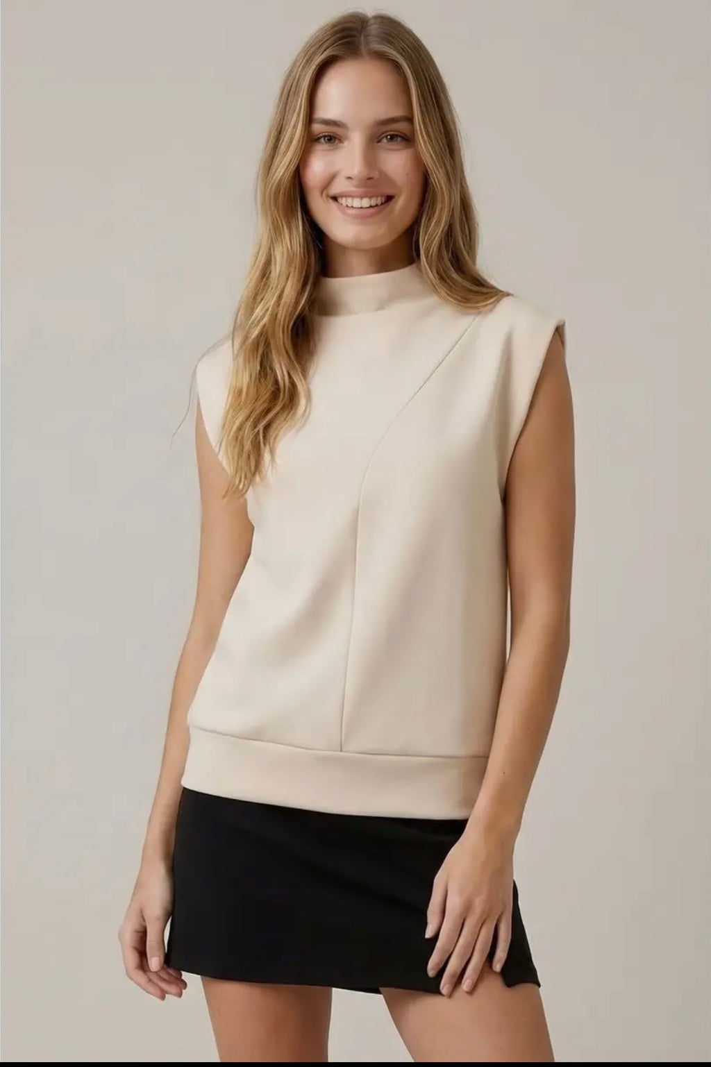 Butter Soft Brushed Modal Mock Neck Sleeveless Top