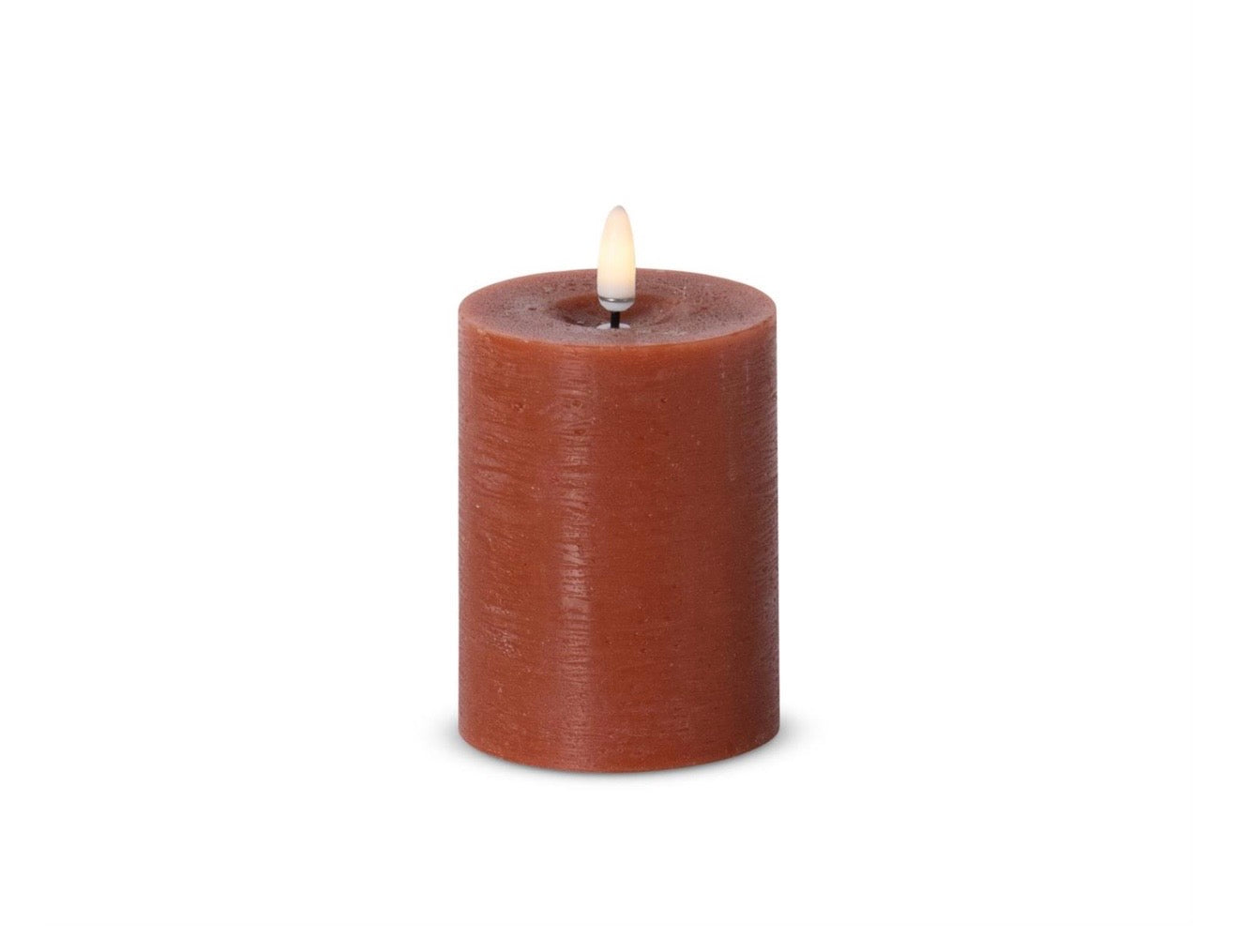 4x3" Rust LED Pillar Candle w/timer