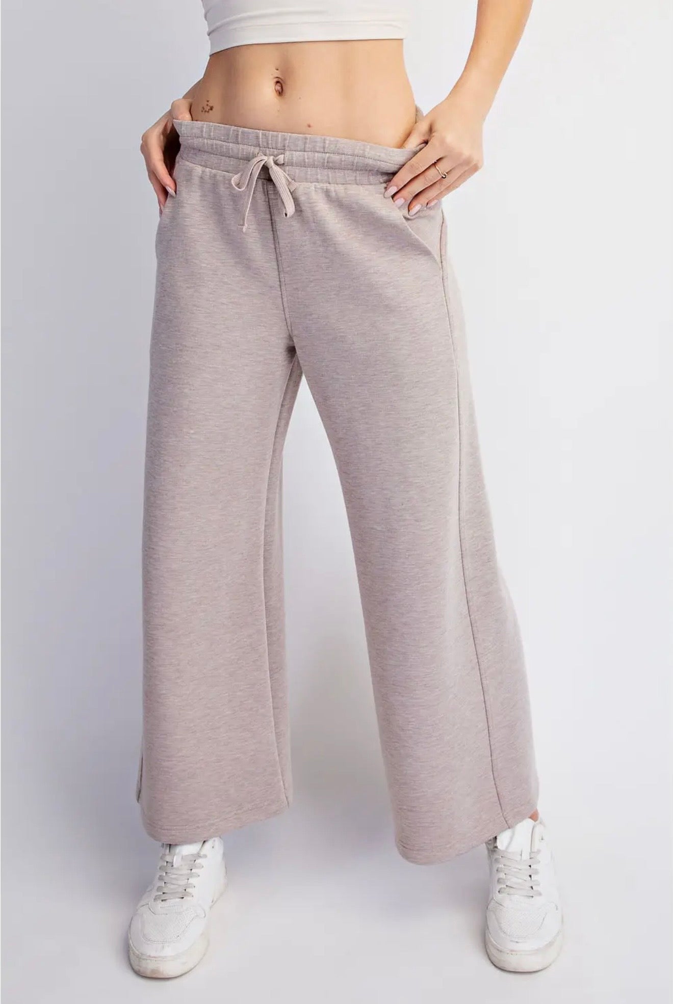 Modal Scuba Crop Wide Leg Pant