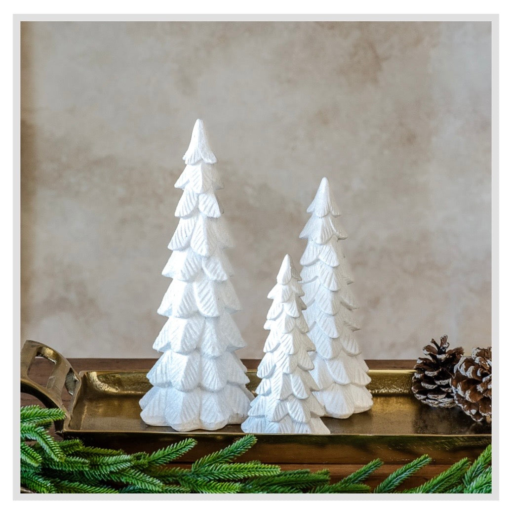 White Glitter Trees