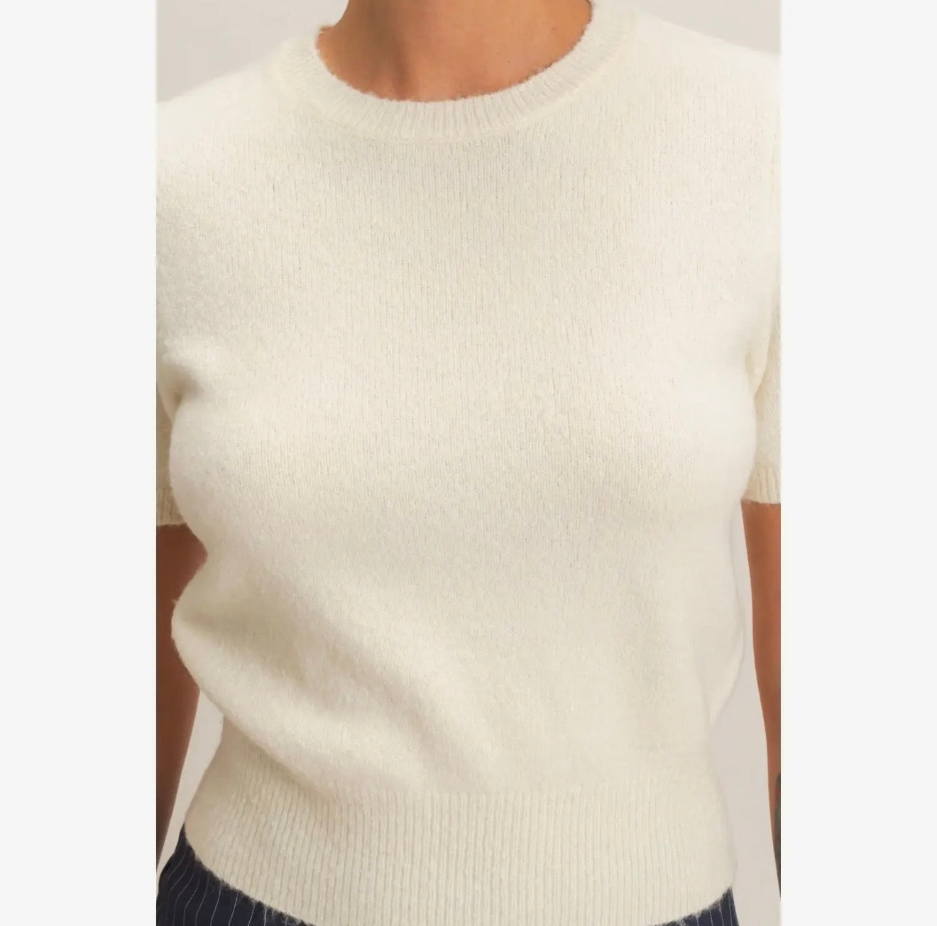 Short Sleeve Crew Neck Sweater