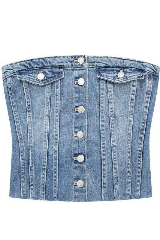 Denim tube top