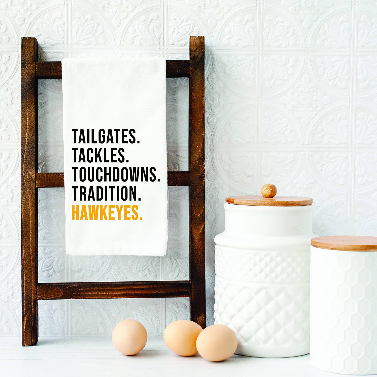 Tailgates Tackles University Of Iowa Towel: 27 x 27