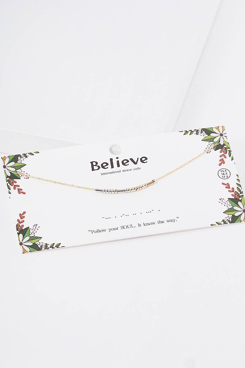 Positivity Morse Code Necklace