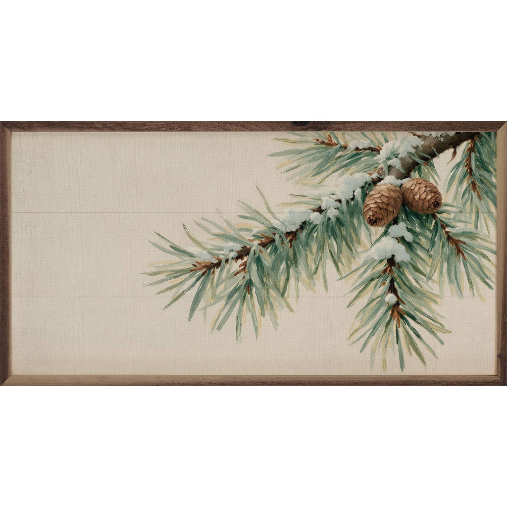 Pine Branch With Snow Horizontal 16x8