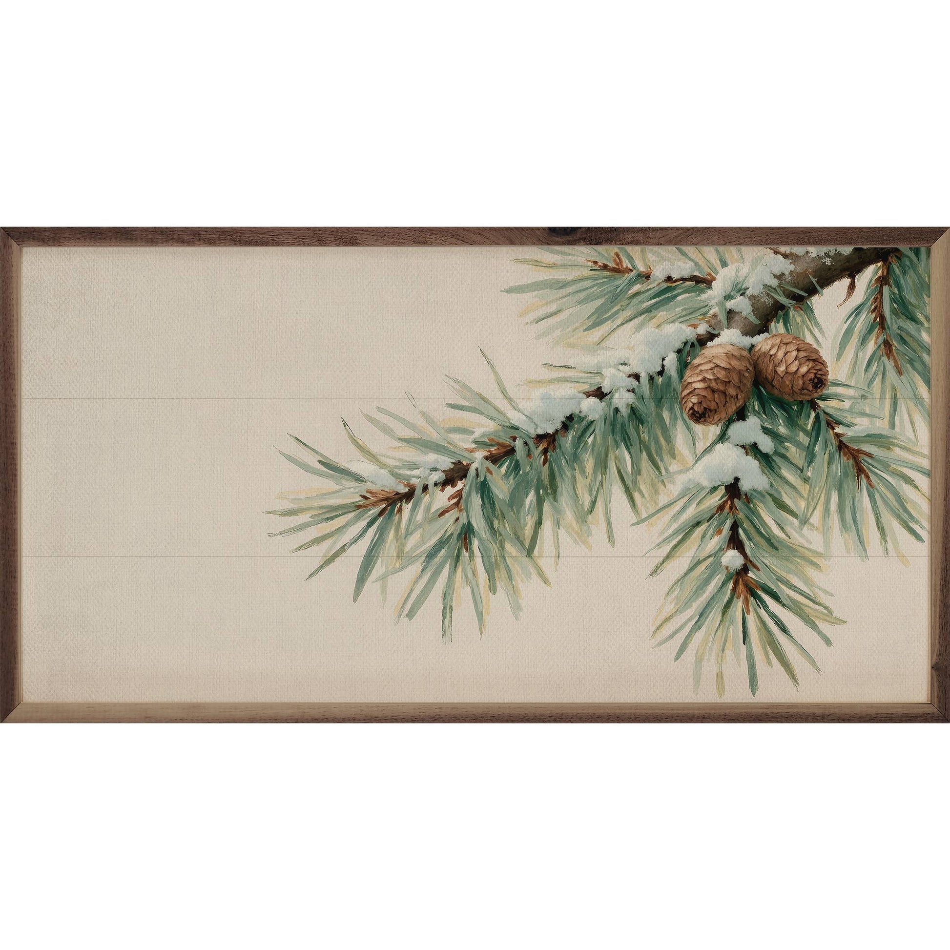 Pine Branch With Snow Horizontal 16x8