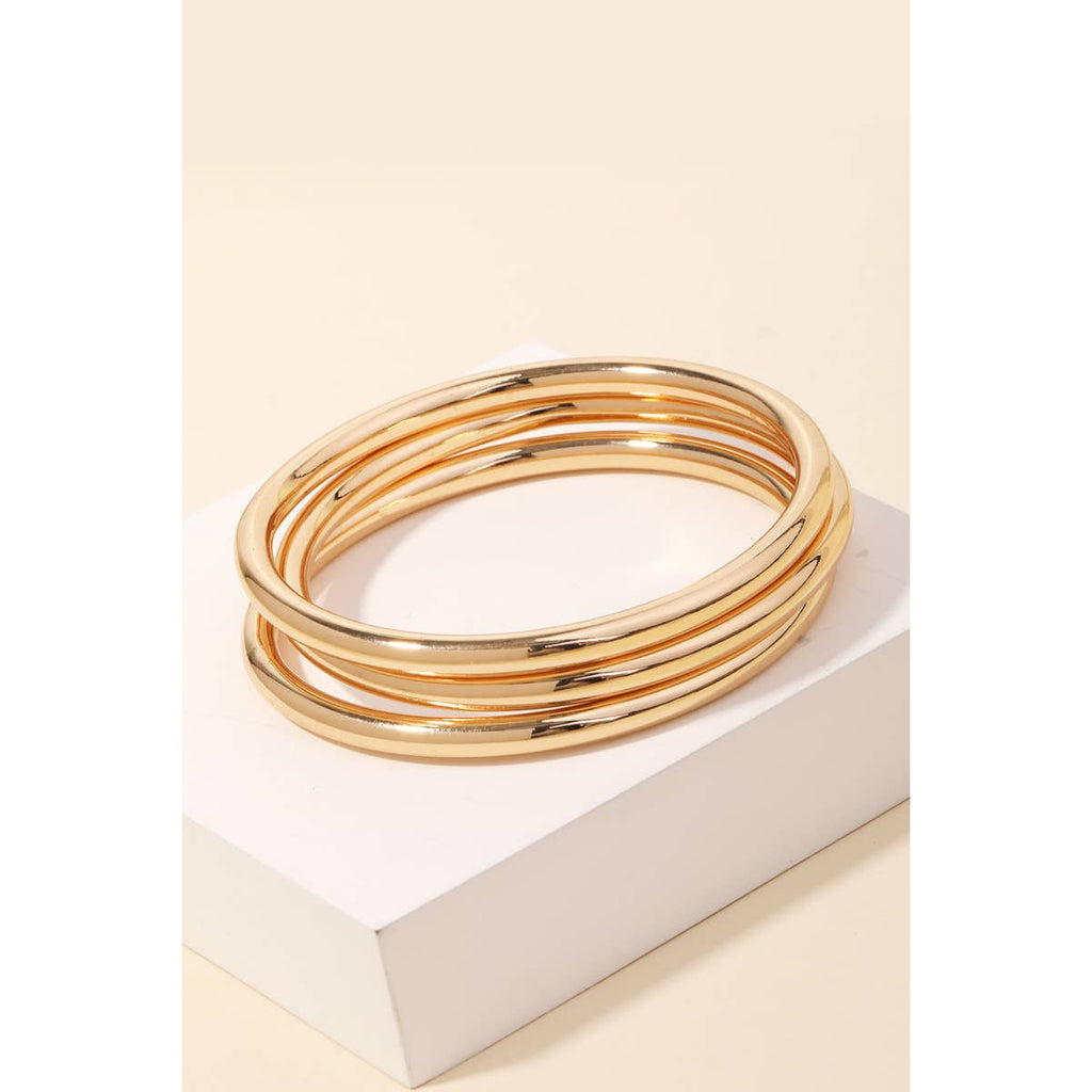 Metallic Triple Bangle Bracelet Set