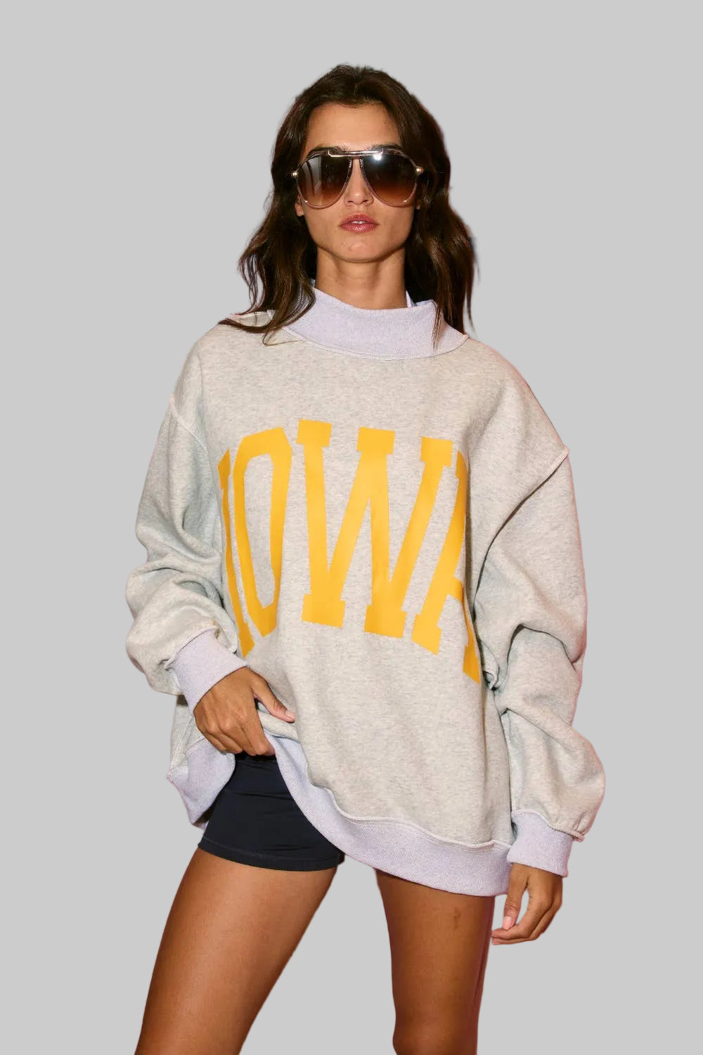 IOWA l IA Reversible Mock Neck Sweatshirt