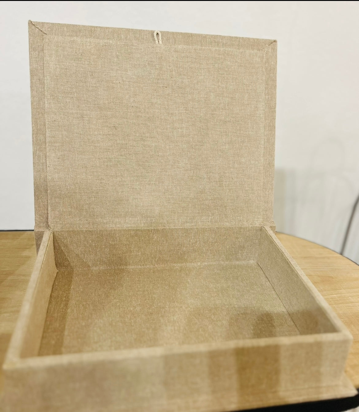 11" BEIGE LINEN STORAGE BOOK