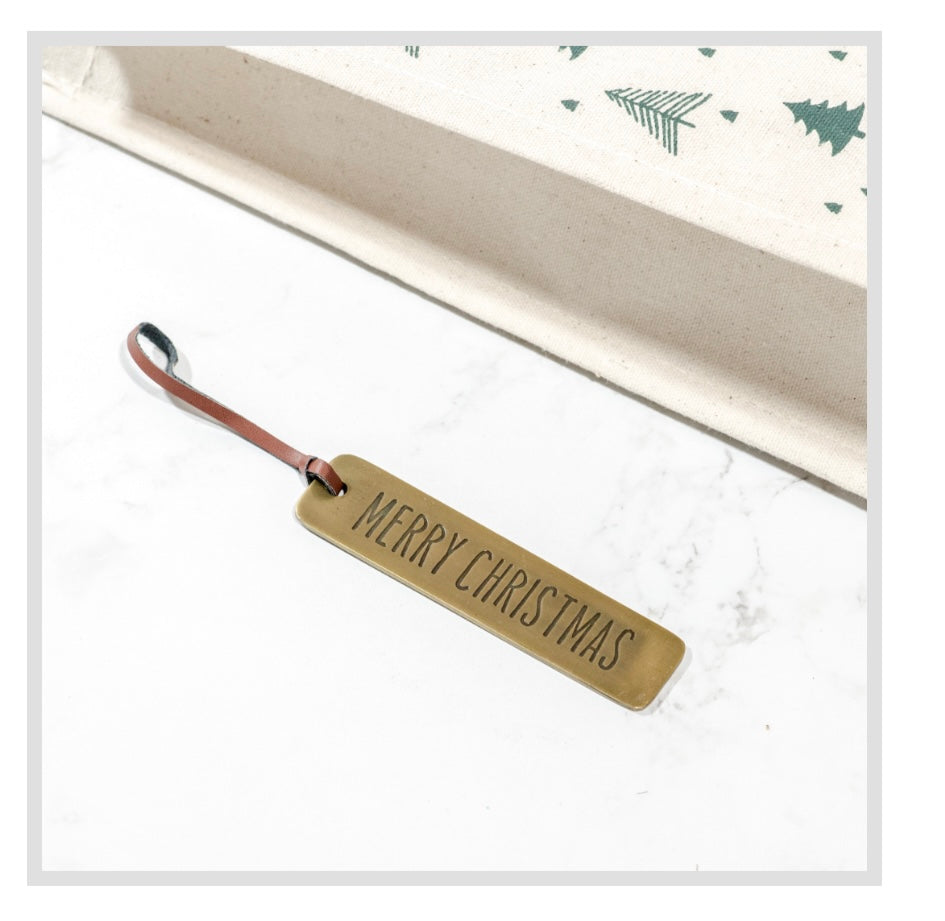 Merry Christmas metal gift tag Ornament