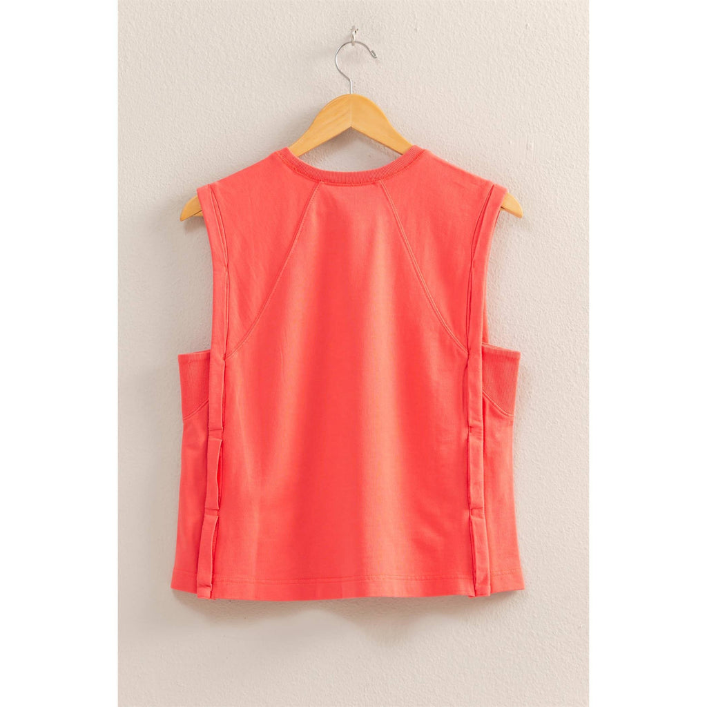 Round Neck Sleeveless Boxy Top