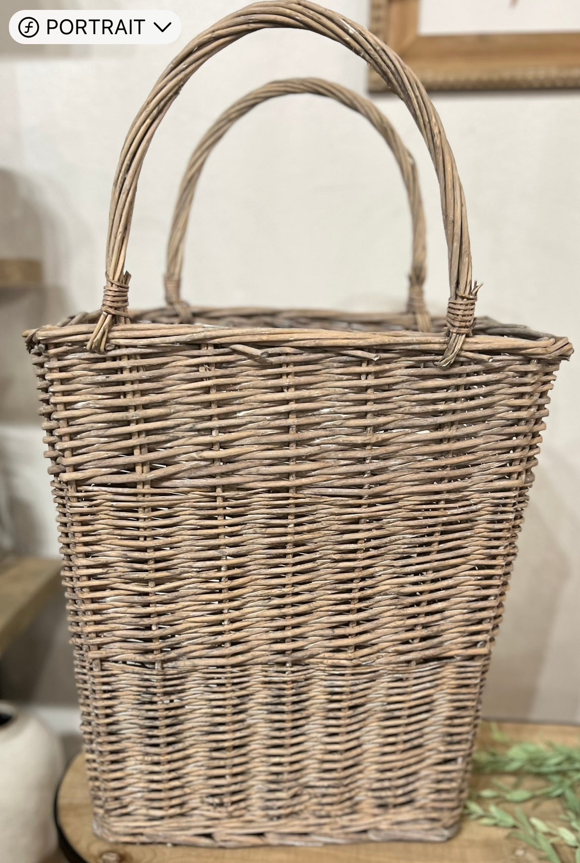 LG TALL FRENCH WILLOW FLOWER BASKETS