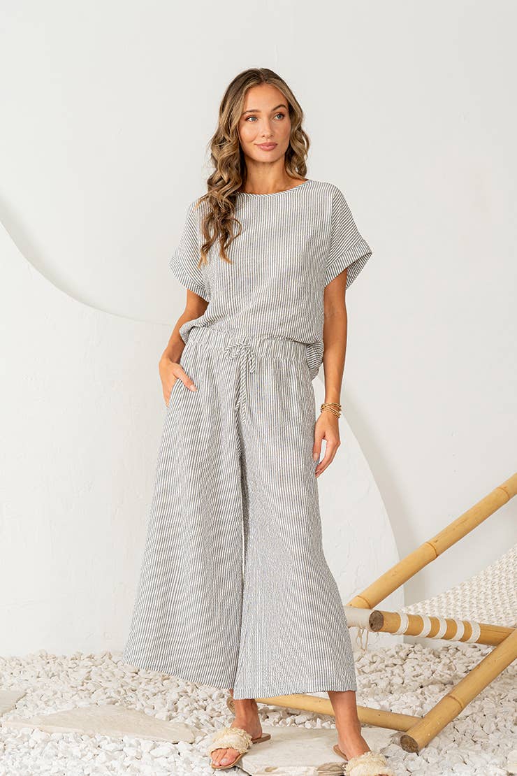 Short Sleeves Striped Top