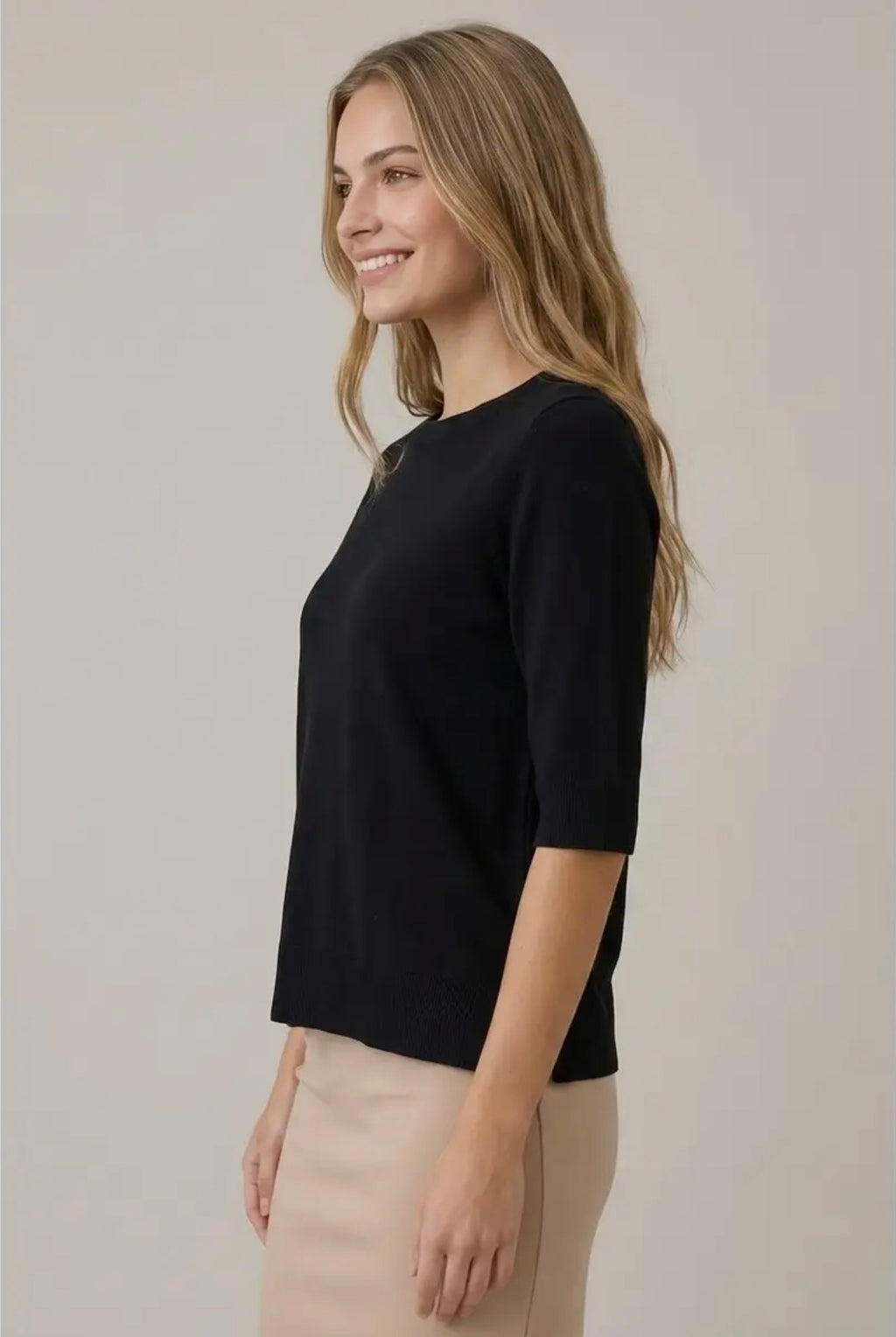 Elbow Sleeve Knit Top