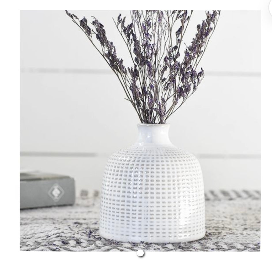WHITE URBAN CHECK VASE