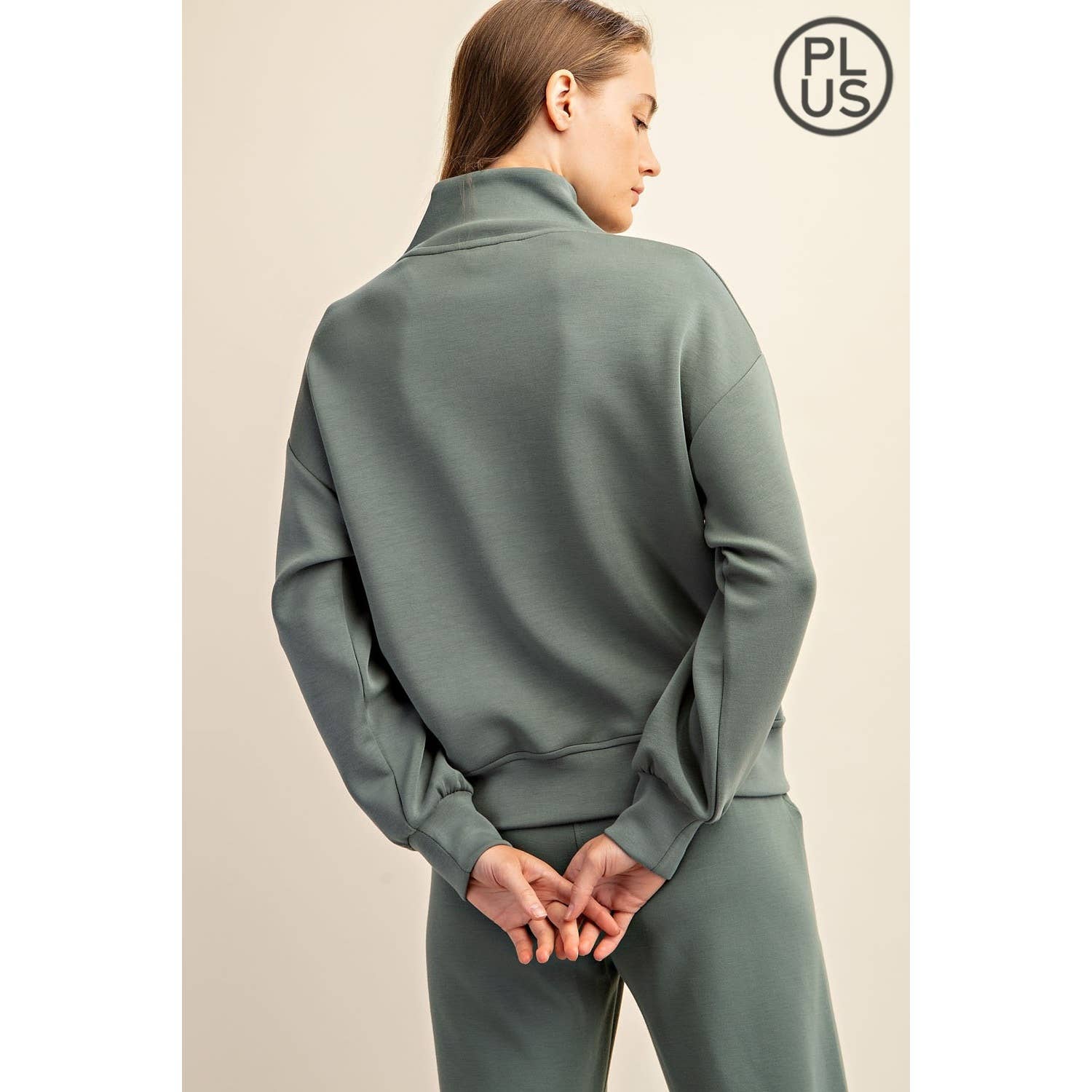 CURVY MODAL SCUBA LUXE HALF ZIP JACKET