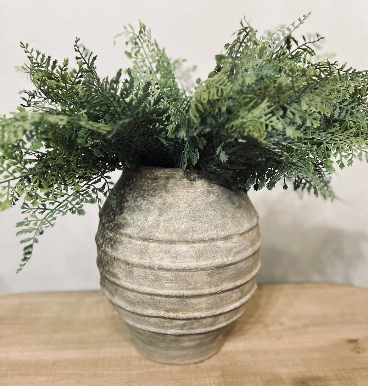 12" ANTIQUE TAUPE ARTISAN VASE