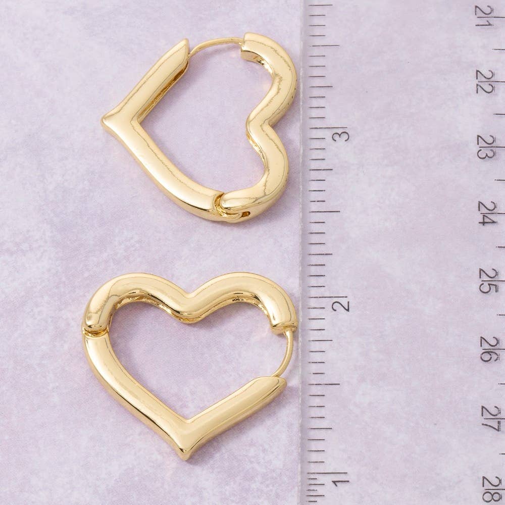 Gold Dipped Heart Hoop Earrings