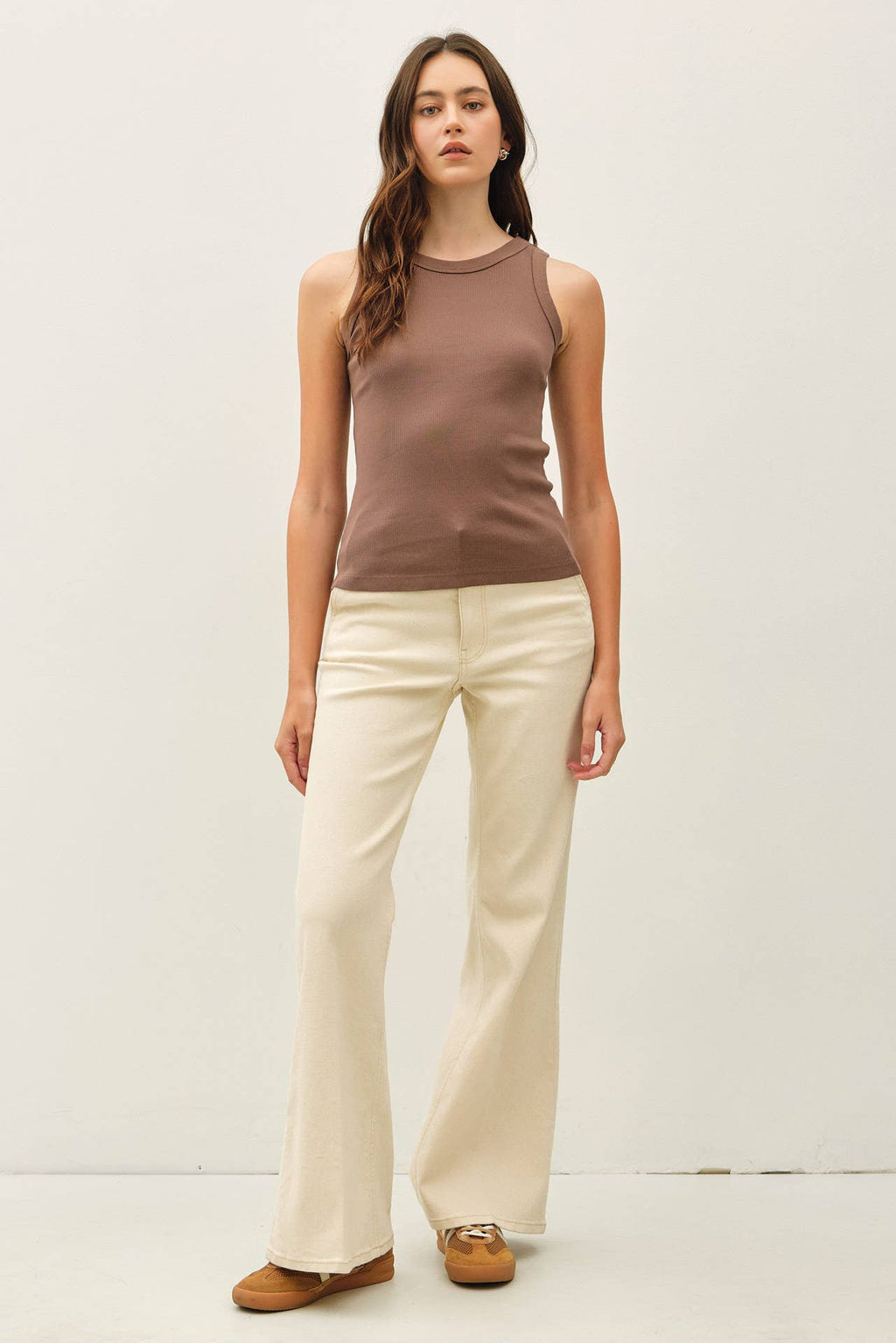 COTTON GARMENT DYED ROUND NECK TANK