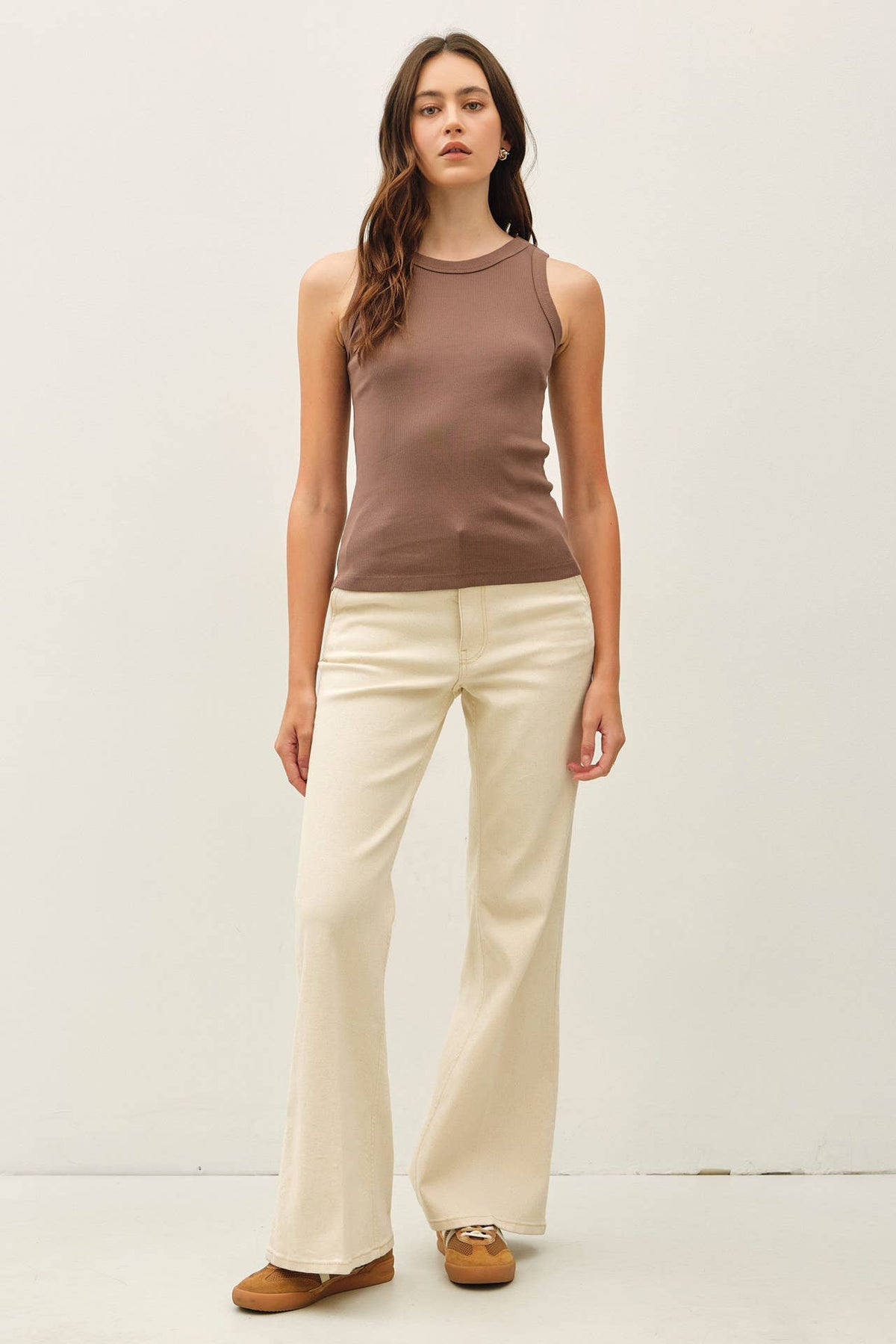 COTTON GARMENT DYED ROUND NECK TANK