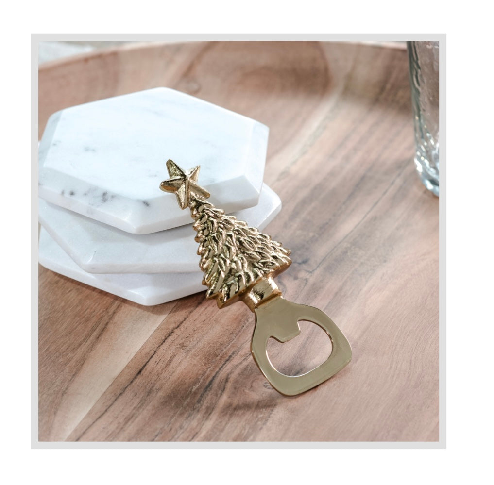 GOLD XMAS TREE BOTTLE OPENER