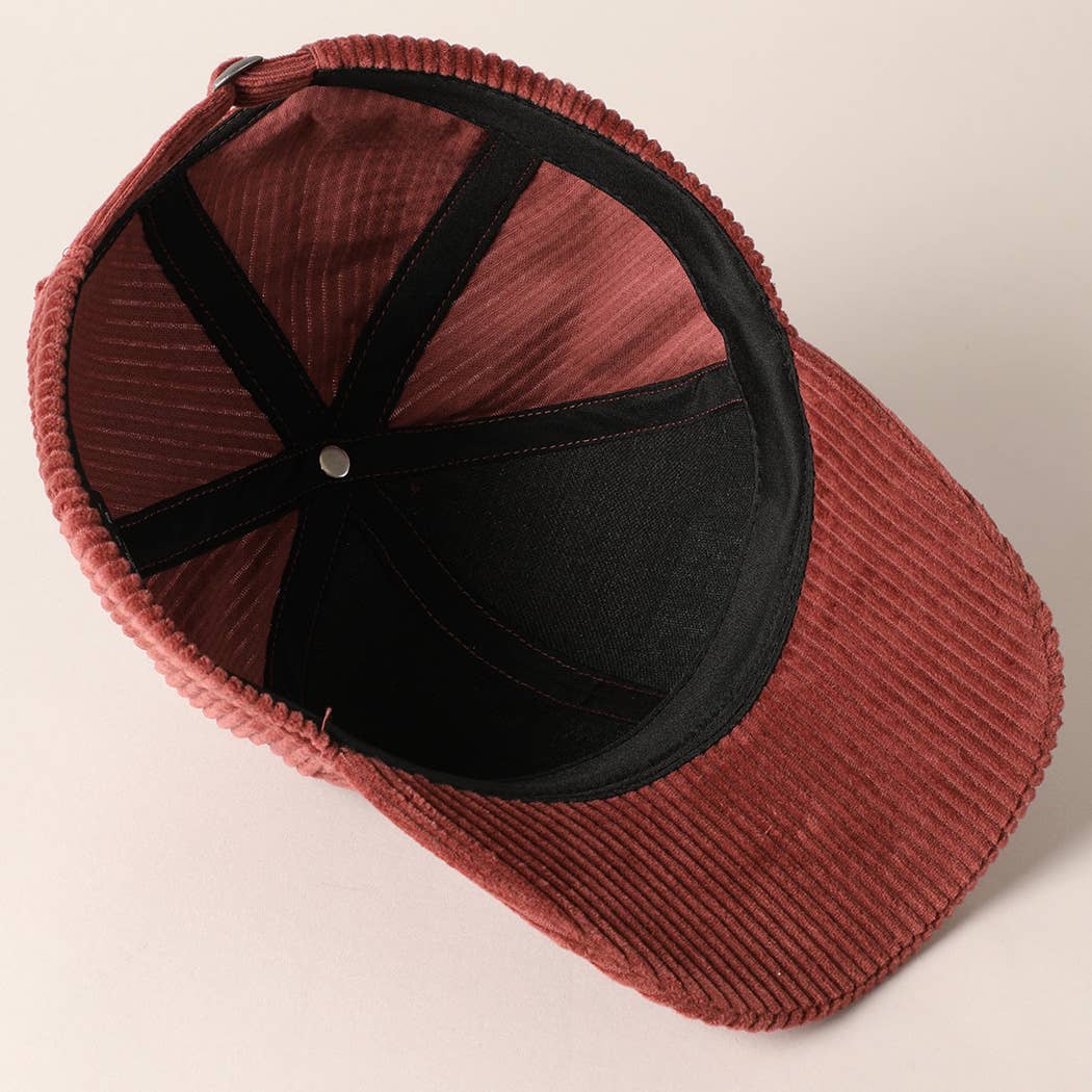 MERRY Embroidery Patch Corduroy Cap