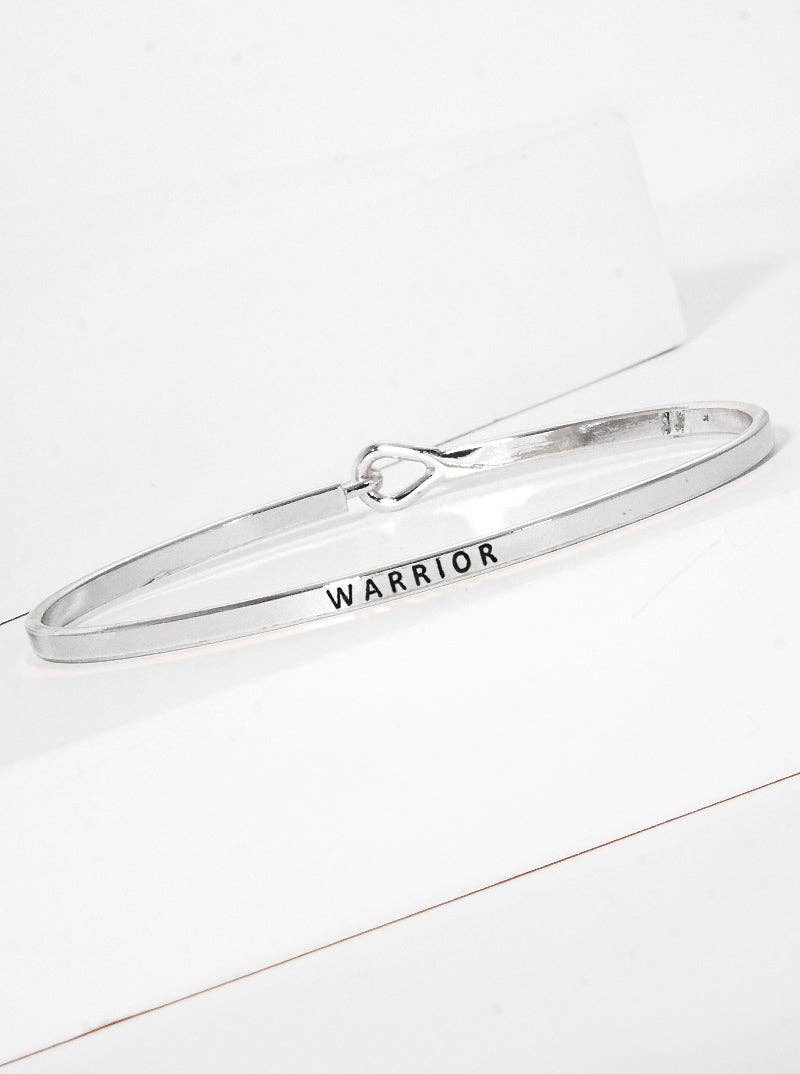 Warrior Engraved Inspirational Bangle Bracelet