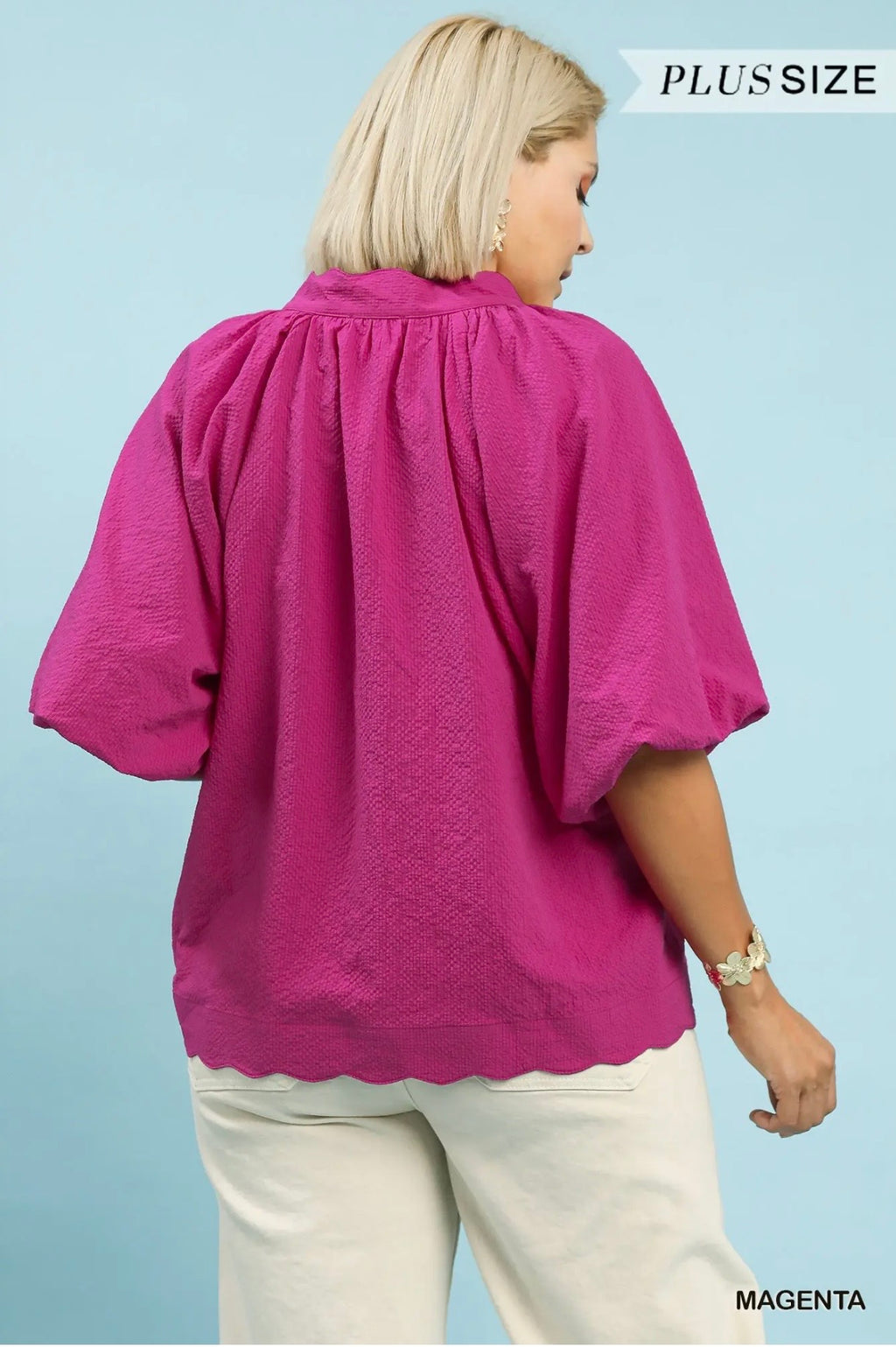 Curvy Bubble Sleeve Top