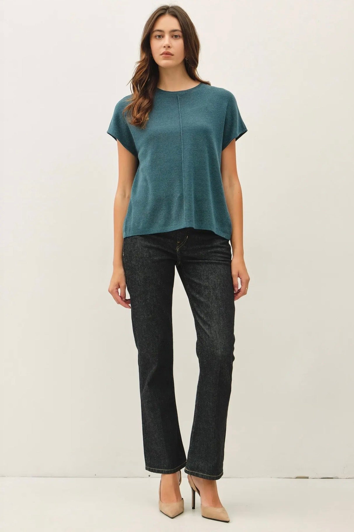 Curvy Ultrasoft Cap Sleeve Short Sleeve Sweater