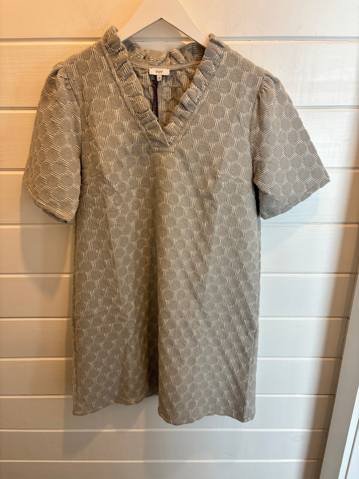 Textured Polka Dot Shift Dress