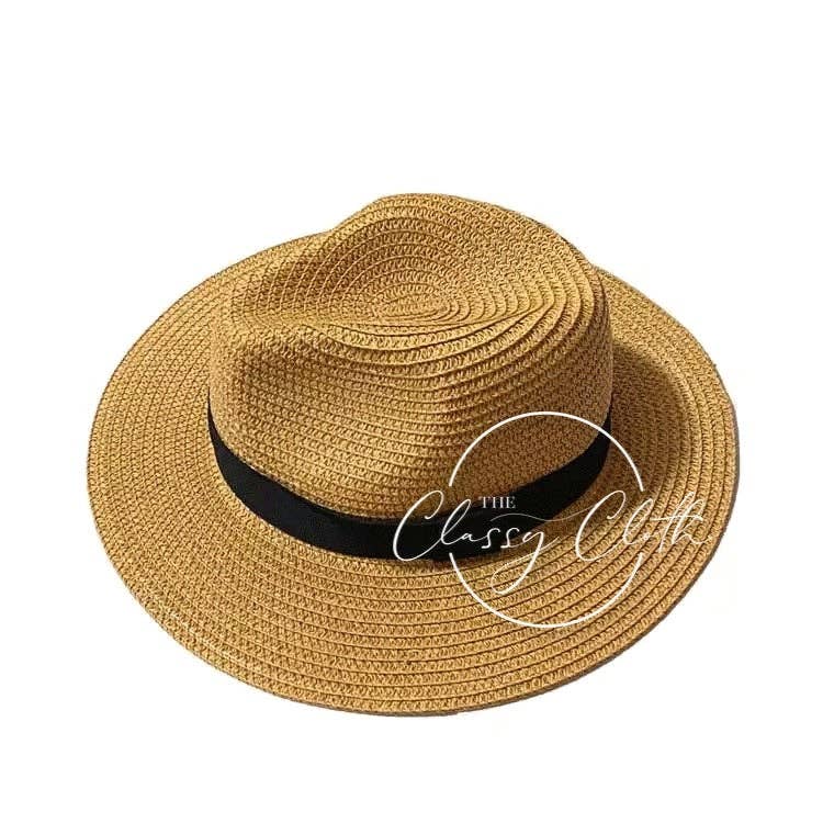 Panama Straw Beach Hat - Light Tan