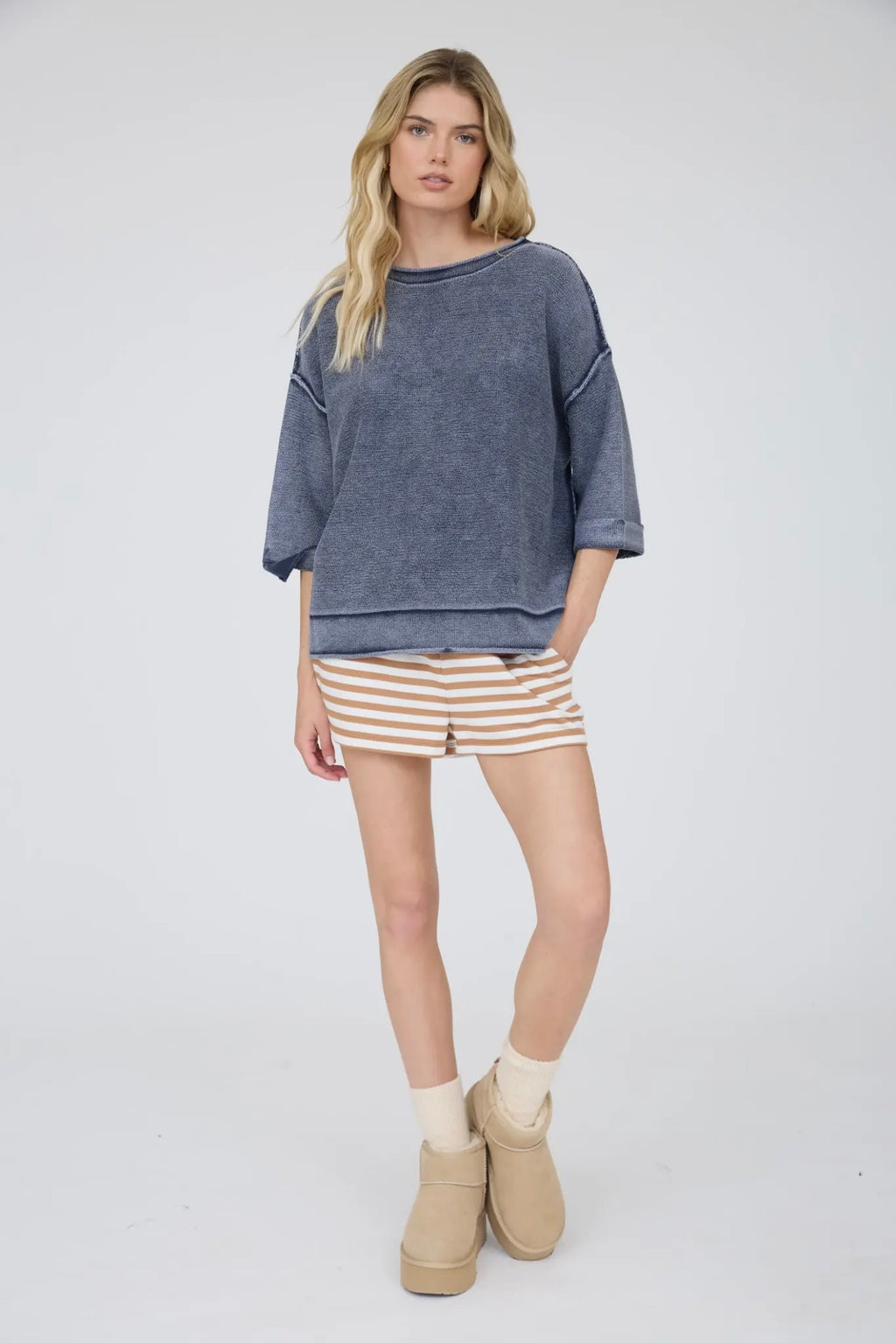 Mineral Wash Inverted Seam Sweater